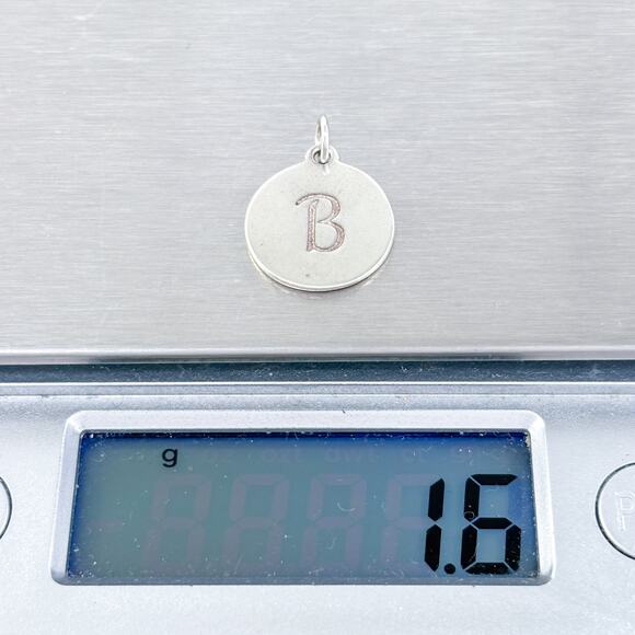 Vintage Stella & Dot Sterling Silver 925 Round Initial “B” Charm Pendant - Picture 6 of 7